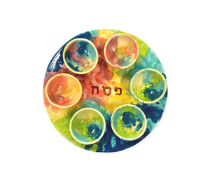 Color Me Mine Brentwood Watercolor Seder Plate
