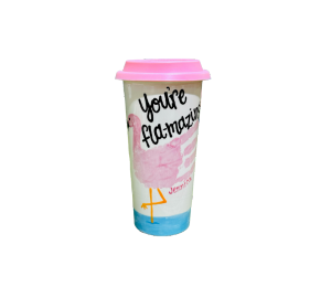 Color Me Mine Brentwood Flamingo Travel Cup